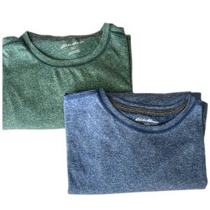 Lot 2 Men's Eddie Bauer Athletic Style T-Shirt Bundle Blue & Green Size XL NWOT